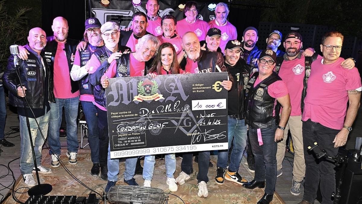 Nice : les KOTS, Motards du Cœur, remettent 10 000 € à la Fondation GLNF